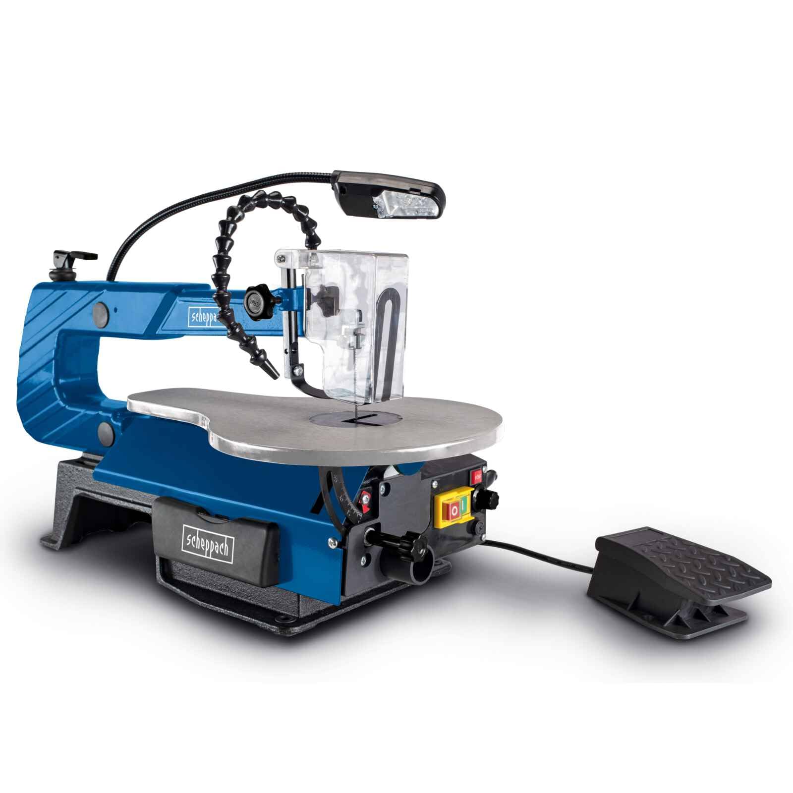 Scheppach Blue Deco-Xls 16" Scroll Saw | 120W | 127Mm Blades | 50Mm Cut | Foot Pedal | Led Light | 45° Table Tilt