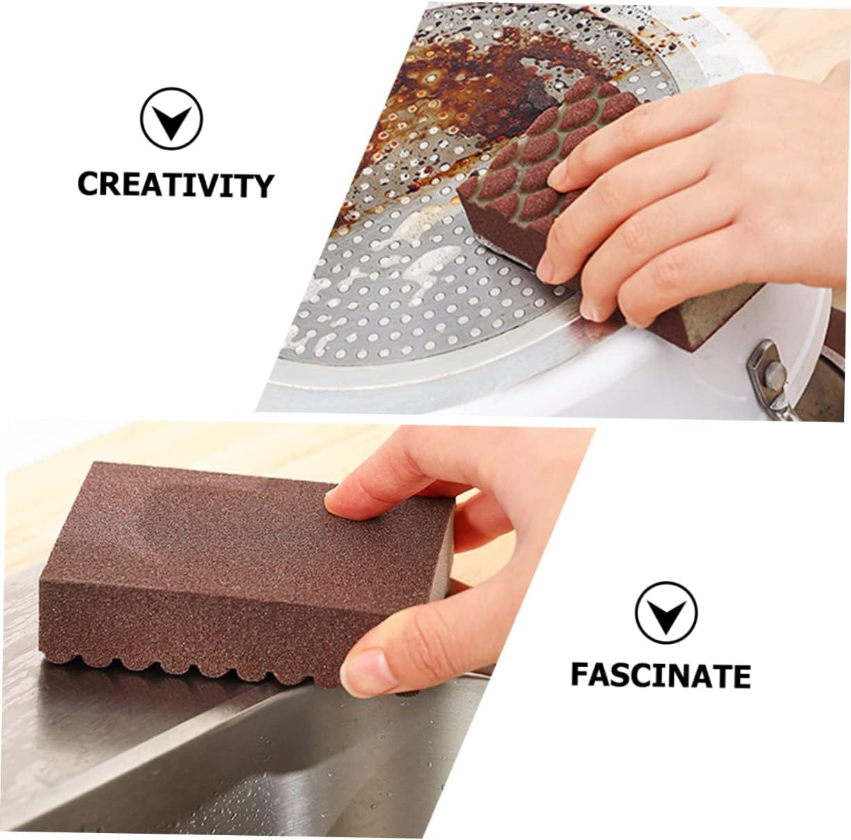Baluue 10pcs Multi-Function Wok Sponges Reusable Scrub Sponges for Kitchen Cleaning Efficient Dish Washing Non-Scratch for Pots Pans and Household Use