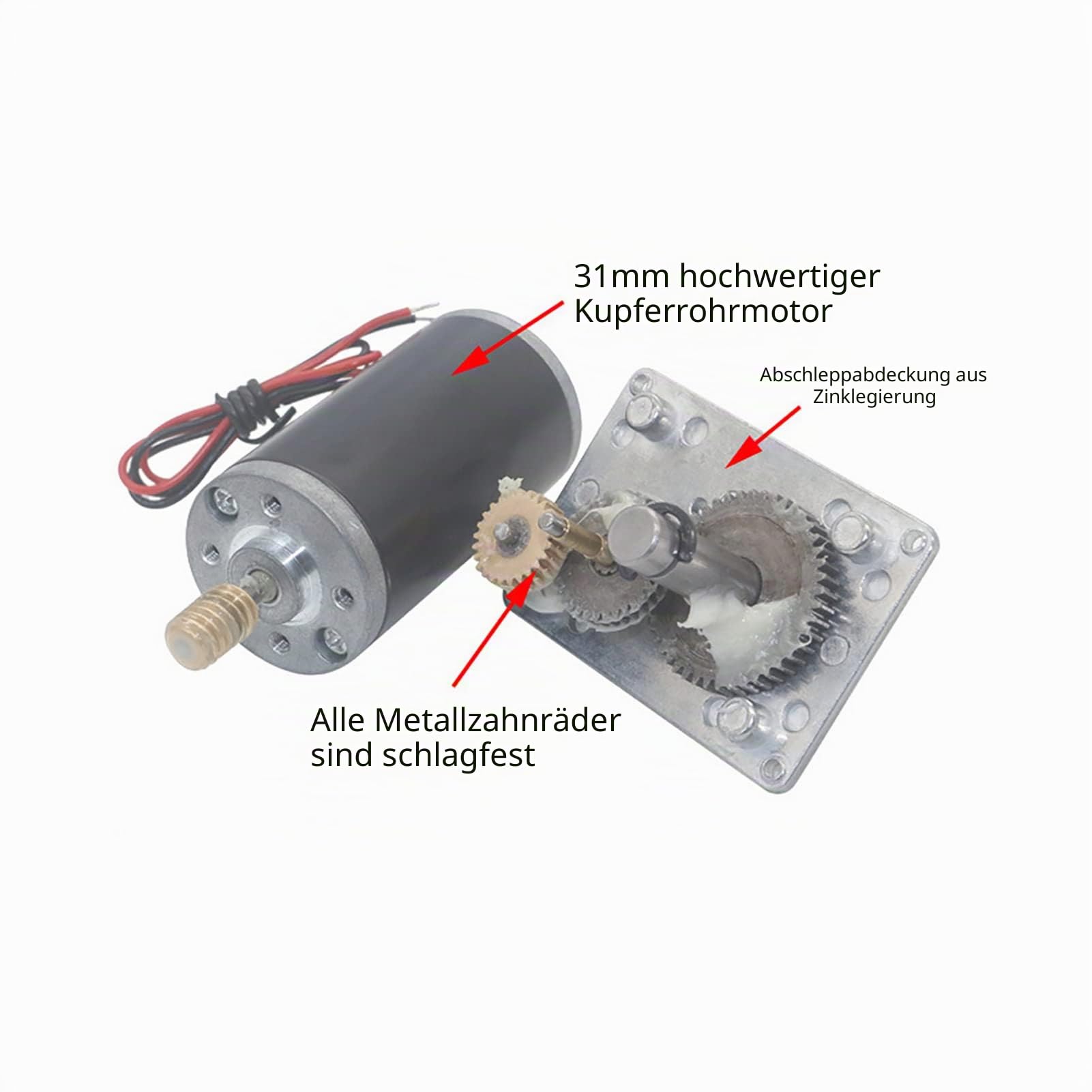 Fafeicy 12V 130RPM Schneckengetriebemotor mit Metallgetriebe 8mm Welle Kugellager Reduktionsmotor