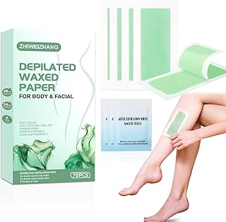 72PCS Wax Strips for Hair Removal for Women & Men: 48 Body &24 Face Waxing Strips + 8 Oil Wipes