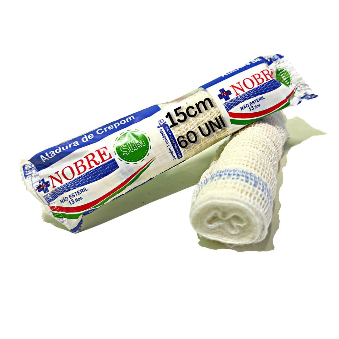 Atadura elástica crepom 13 fios - 15cm x 1,8m - 60 rolos
