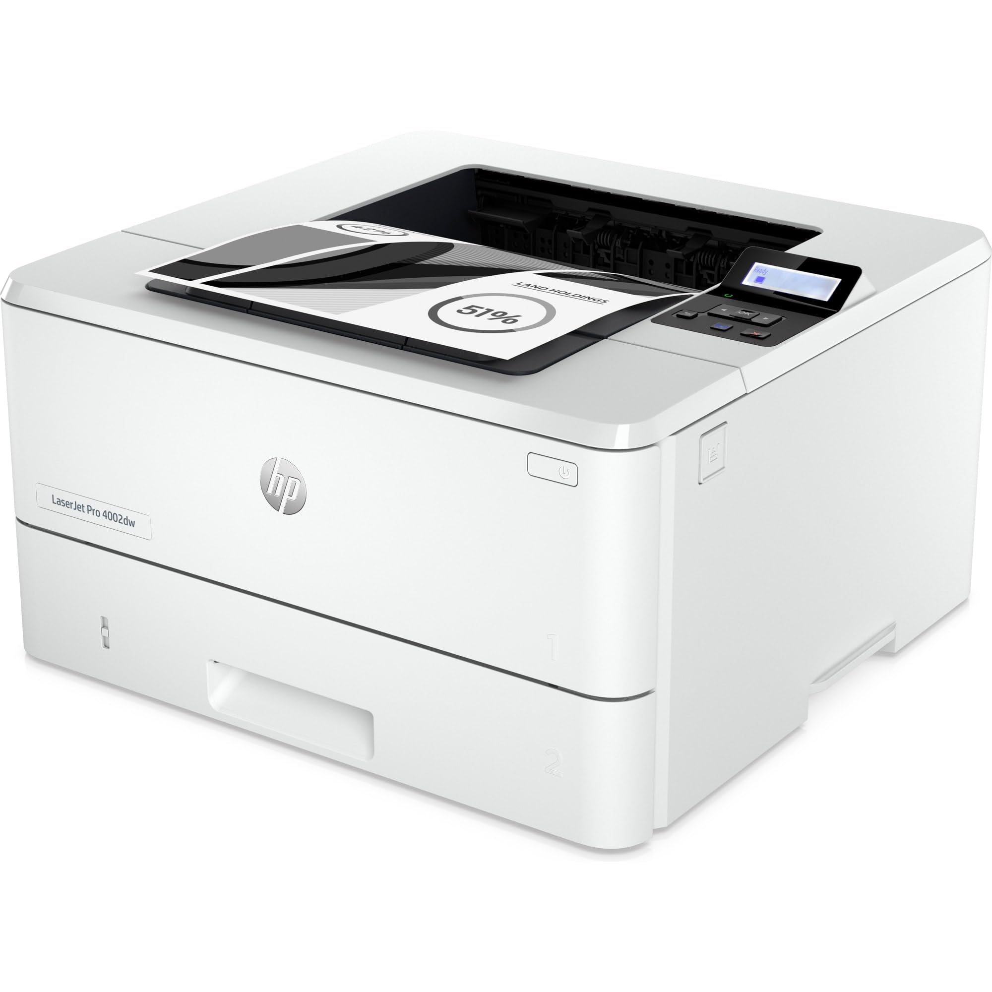 HP Laserjet Pro 4002dw 2Z606F, Stampante A4 B/N, Stampa Automatica Fronte e Retro, 42 ppm, WiFi, Ethernet, Bianca