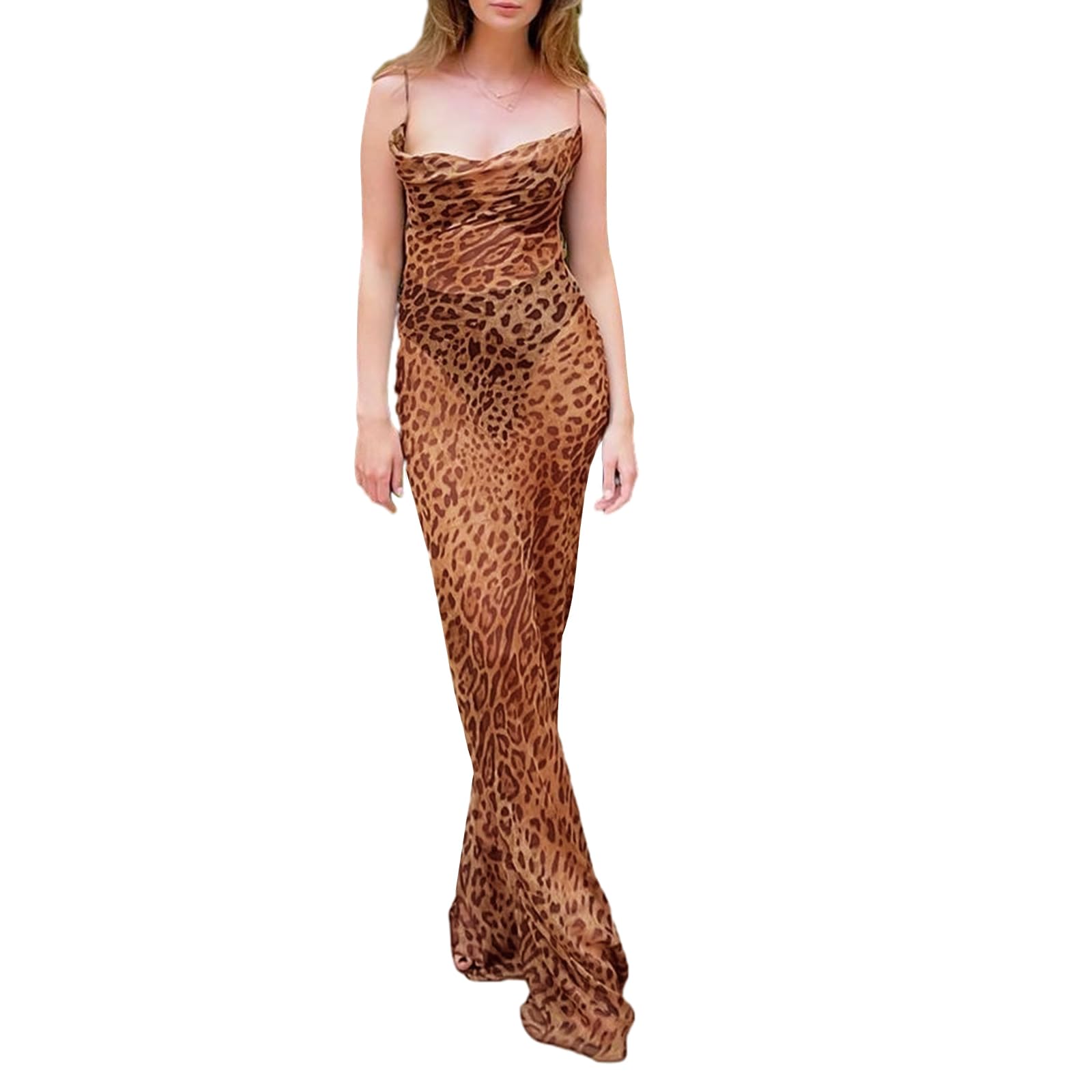Maxi abito lungo trasparente da donna, abito aderente in rete, a maniche lunghe, abito intimo sexy da clubwear