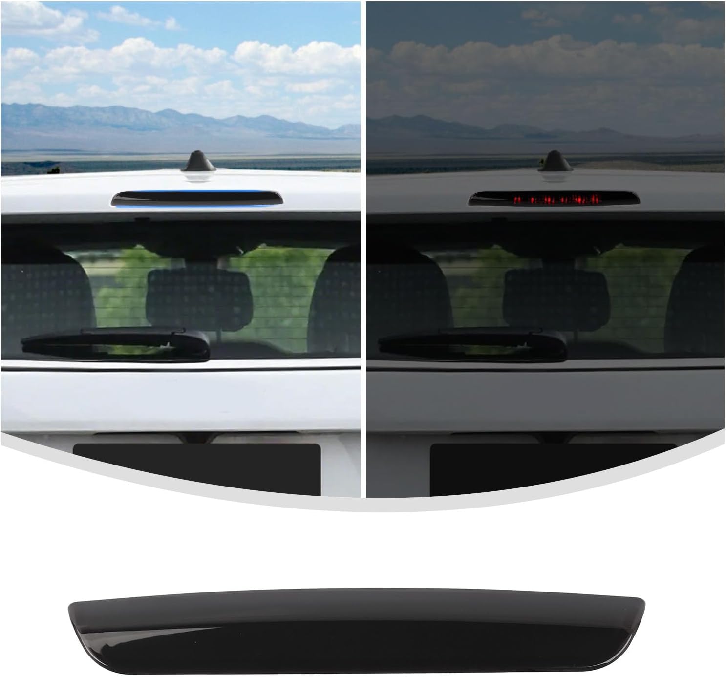 Linskip 3rd Brake Light Cover Compatible with Jeep Compass 2017-2025+, Rear High Centre Brake Light Guard Trim, Exterior Accessories(Smoke Dark)