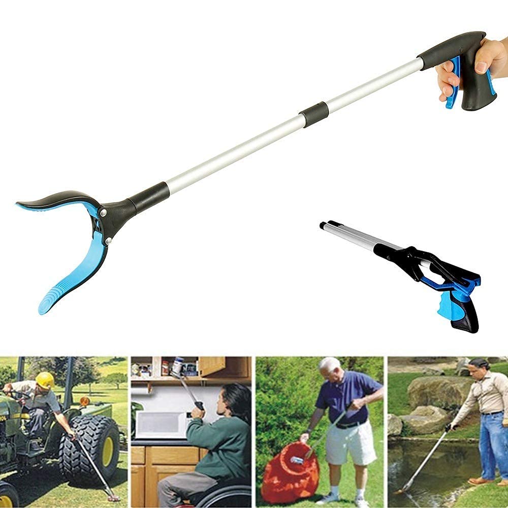 Greifer-Greifwerkzeug, 81,3 cm faltbarer Abfallsammler, leichte Greifhilfe aus Aluminium mit drehbarem Gummigreifer, langer Armverlängerung for ältere Menschen
