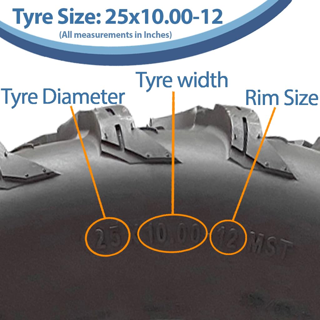 25 x 10.00-12 (255/65-12) 4-lagige ATV-Reifen P3080 OBOR Pinacle Straßenzulassung (4 Stück)