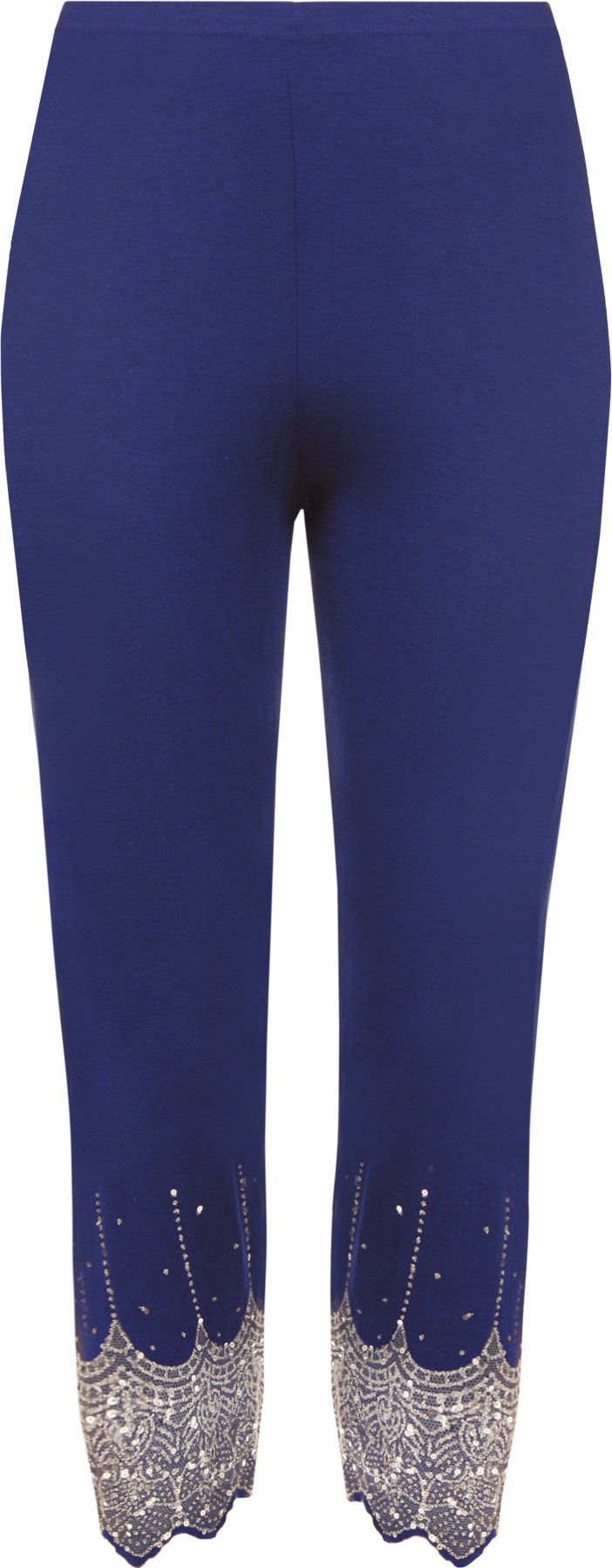 WearAll Womens Sequin Leggings Ladies Stretch Elasticated Silver Gold Pants Blue 20/22