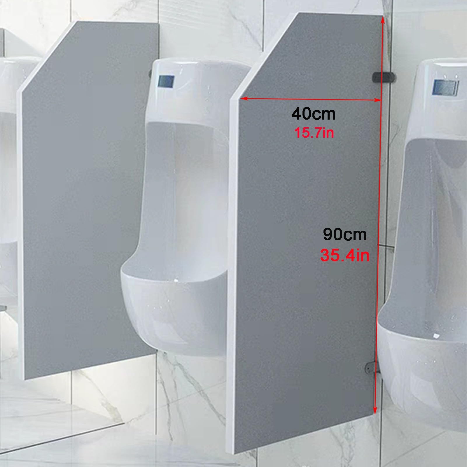 Générique Écran d'urinoir étanche pour Toilettes Hommes, cloison Murale de séparation, Panneau de séparation de Toilettes Durable, Gris 90x40cm (1pc) - Améliore la santé et l'hygiène publiques