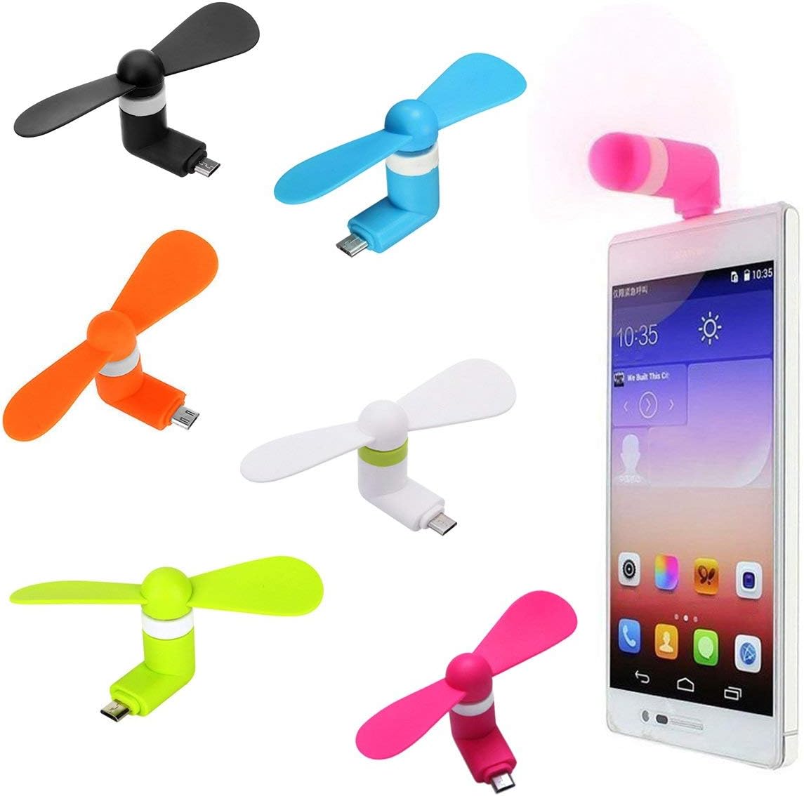 simuer Mini USB Fan,6Pack Portable Phone Fan Outdoor