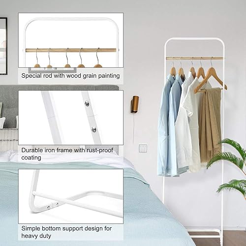 Miniatura 2 de JEFEE Perchero para colgar ropa, perchero simple para exhibición de almacenamiento de ropa, perchero de metal resistente, perchero para colgar ropa