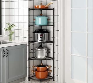 Scaffale Angolare 5 Ripiani Pieghevole Metallo Cucina Bagno Salvaspazio 71028