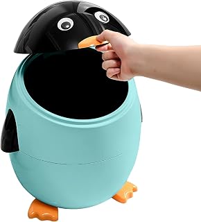 Trash Can - 31x28x35cm Penguin Trash Can | Animal Basket Waste Bin Compact, Small Wastebasket for Home Bedroom Under Desk Tabletop Car Kitchen Bathroom