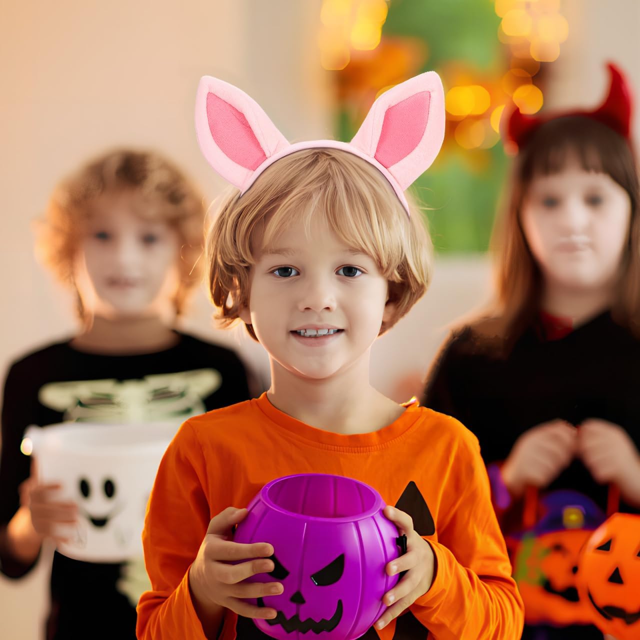 Pig Ears Headband Plush Animal Ear Headband Piglet Ears Headwear Headdress Pink Animal Costume Cosplay Halloween Party Accessory for Kids Adult - Image 7