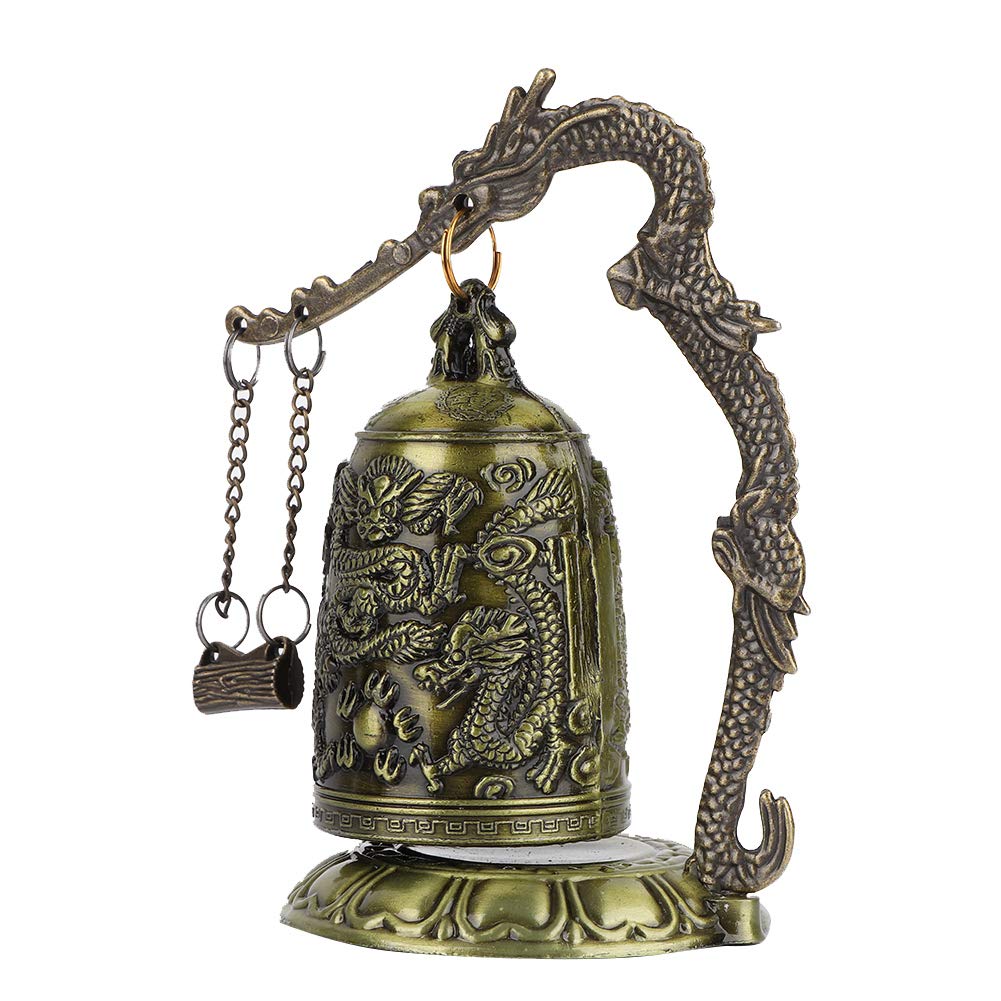 Cloche dragon vintage métal pour purifier l'atmosphère et chasser le stress