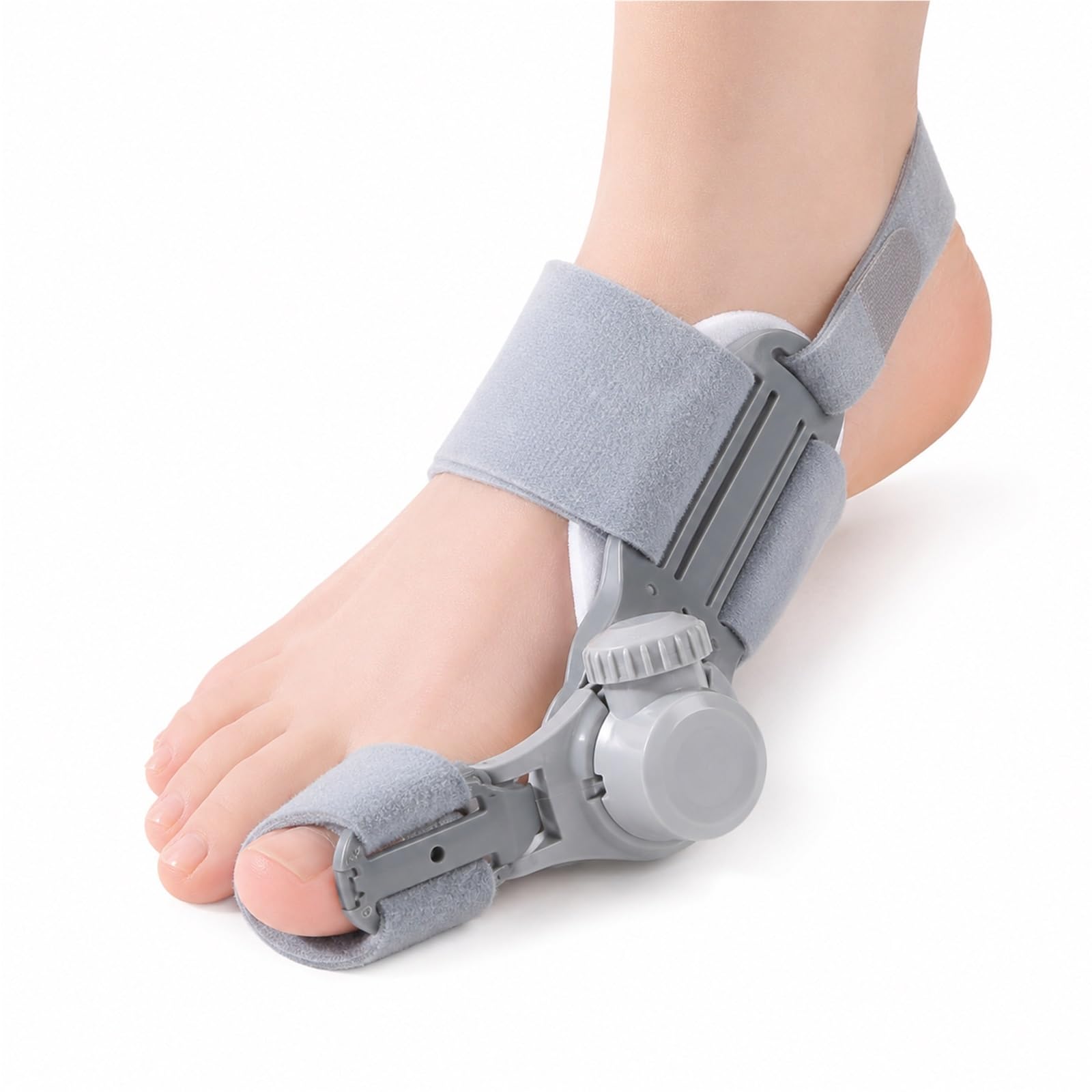 Hallux Valgus Korrektur Damen Herren, Ballenzeh Schiene mit Verstellbarem Knopf, Zehenspreizer zur Zehenkorrektur Großzehe, Zehenbegradiger für Tag und Nacht(Rechts)