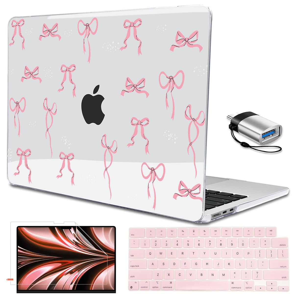 LCMOCICO Compatible with 2023 2024 2025 MacBook Air 15 inch Case M4 A3241 M3 A3114 M2 A2941, Printed Pattern Plastic Hard Shell Case Keyboard Cover