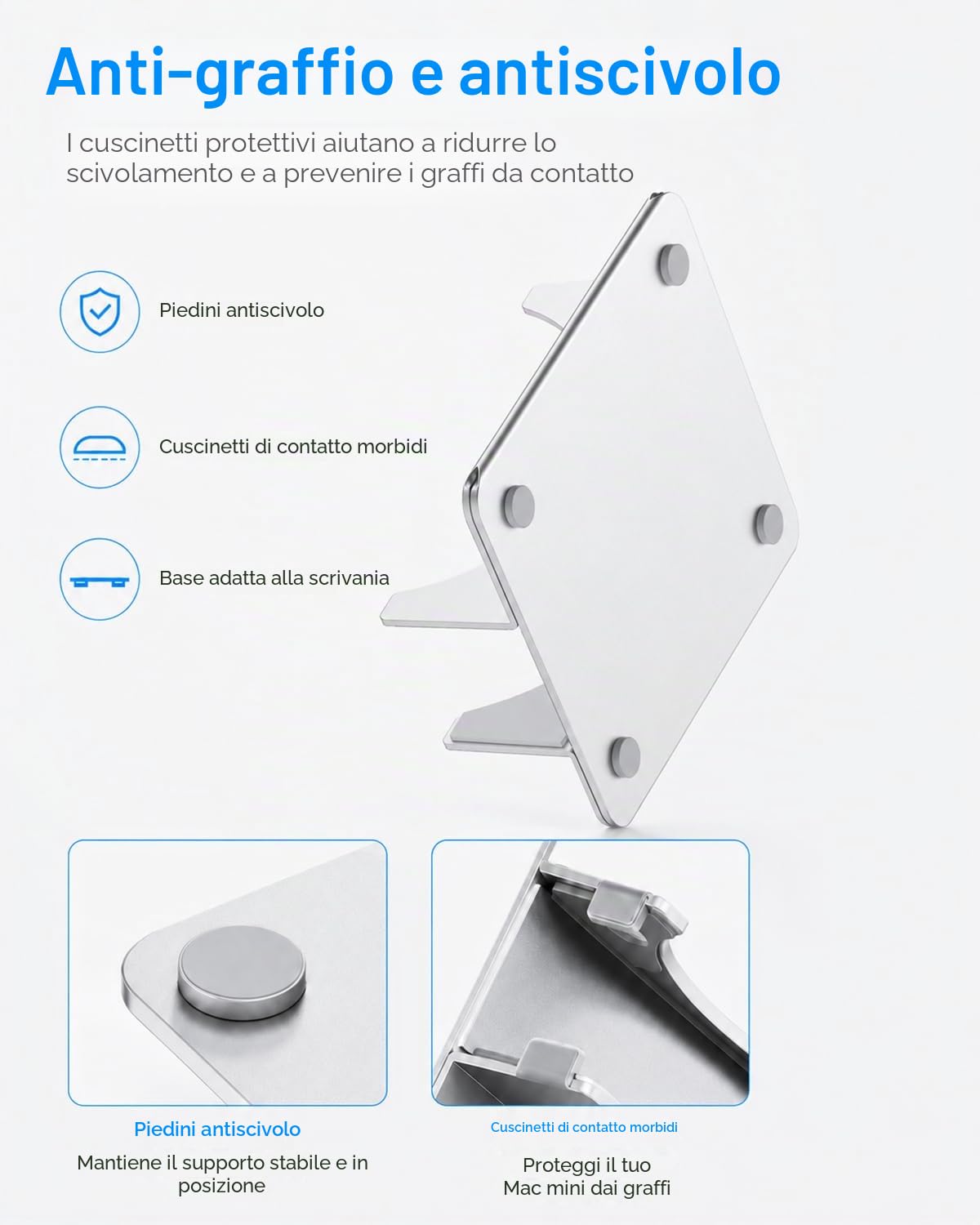 SNANSHI Supporto da scrivania verticale per Mac mini M4, design verticale per un facile accesso al pulsante di accensione/risparmio di spazio/migliore dissipazione del calore, compatibile con Mac mini