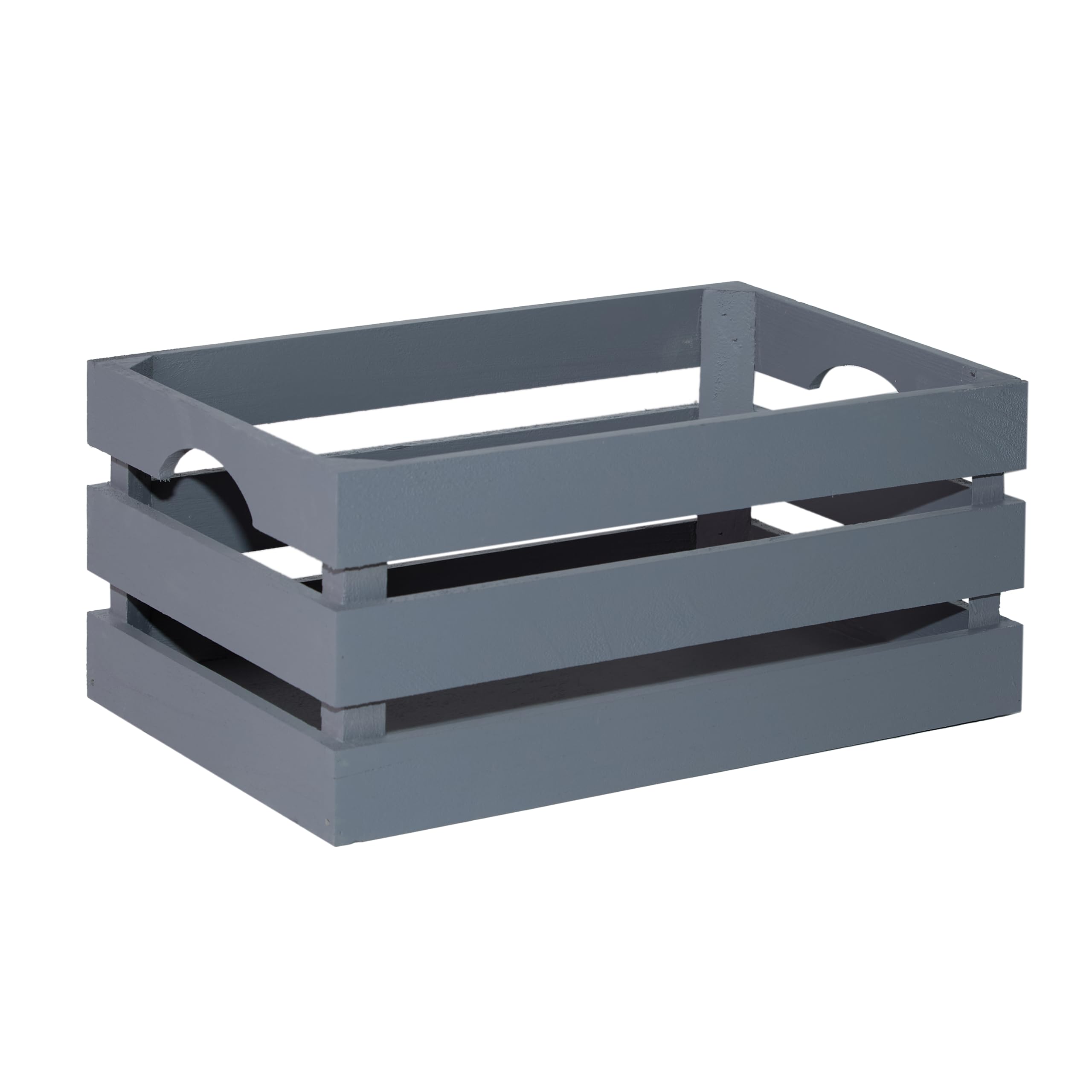 Wickerfield Grey Great Value Wooden Crates Retail Display Tray Wooden Storage Box Shelves Racks Gift Hamper (, Medium)