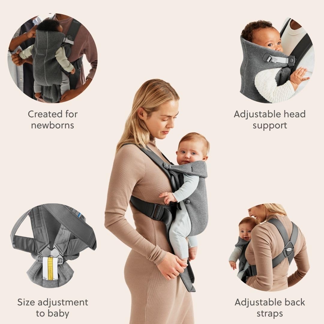 Amazon.com: BabyBjörn Baby Carrier Mini, Dark Gray, 3D Jersey