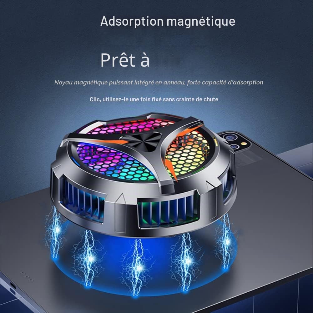X42 Refroidisseur de tablette, refroidisseur de tablette, éclairage RVB, 10 cm, refroidisseur magnétique à semi-conducteur, ventilateur pour tablette