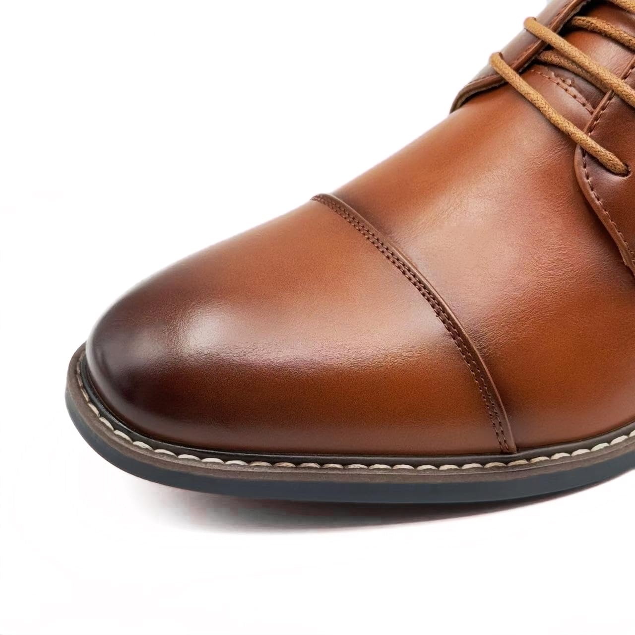 Finishing & Sewing Zapatos de vestir Oxford con cordones para hombre
