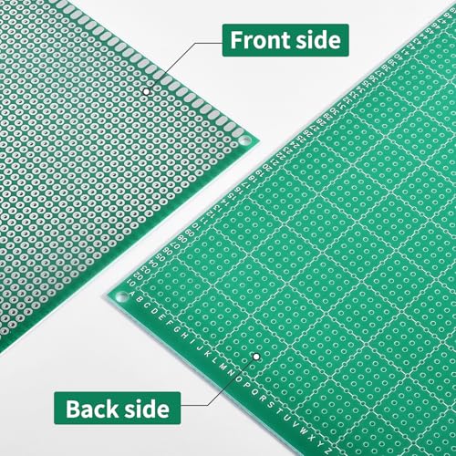FOCMKEAS 5 Pcs PCB Board 8x12cm Single Sided Prototype Perfboard, Soldering and Electronic Breadboard Tin Coating Prototyping PCB Circuit Boards for DIY Soldering Electronic Projects(3.15\" x 4.7\")