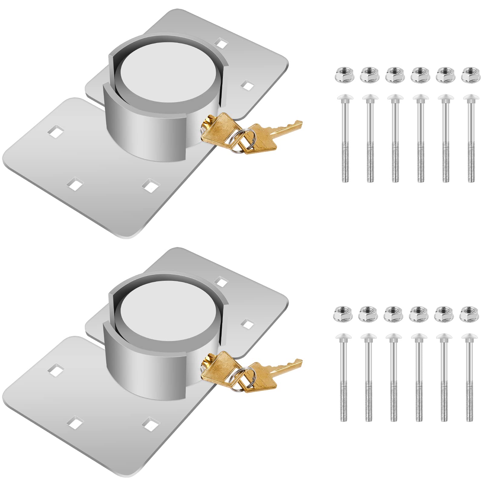 Buy BEVISKkki 2 Pack Hidden Shackle Padlock Heavy Duty Solid Steel Van