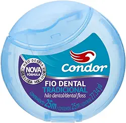 Condor, Fio Dental, Tradicional, Desliza Melhor, Não Desfia, Nova Fórmula, 25 Metros