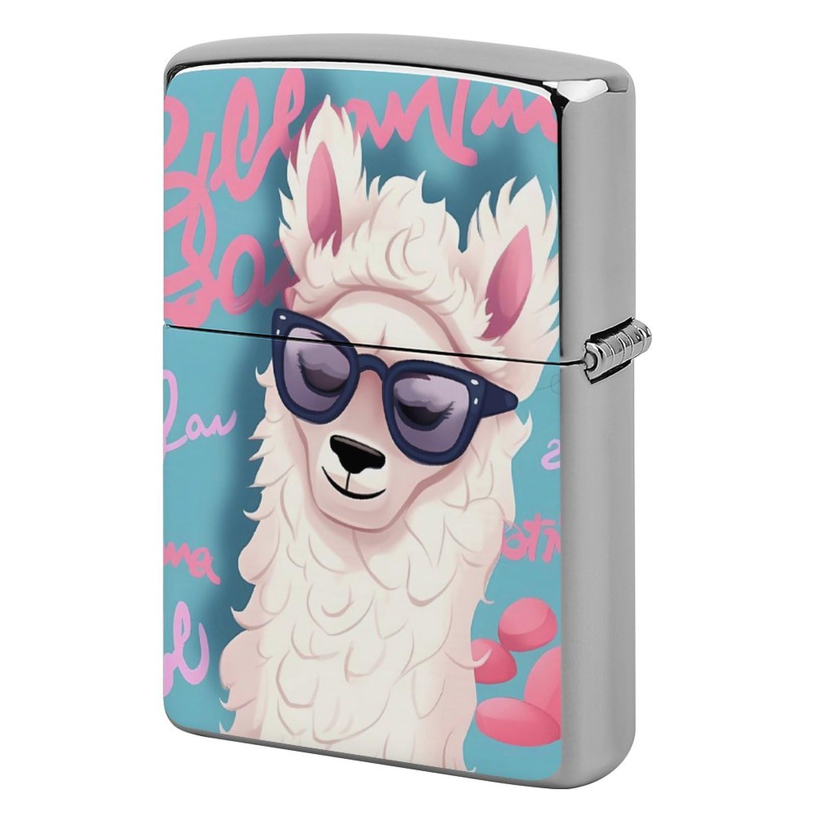 Cool Liama Lighter Case for Men, Personalized Lighter Cover for Valentine's Day Gifts, Flip-Top Lighters Shell for Outdoor, Portable Lighters Protective Sleeve