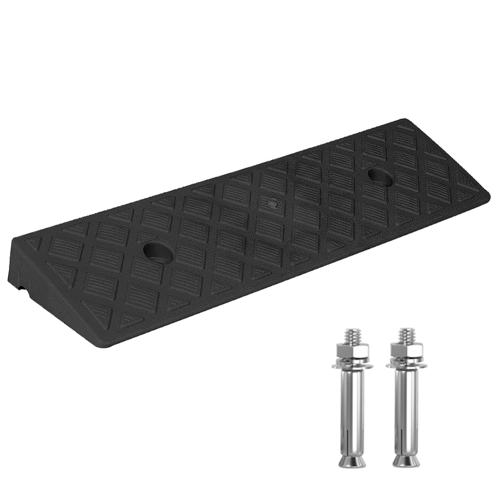Car Kerb Ramp Portable Threshold Ramp Lightweight Driveway Plastic Curb Ramps for Bike Vehicle Warehouse Sidewalk Wheelchair 1 Pack(Black)