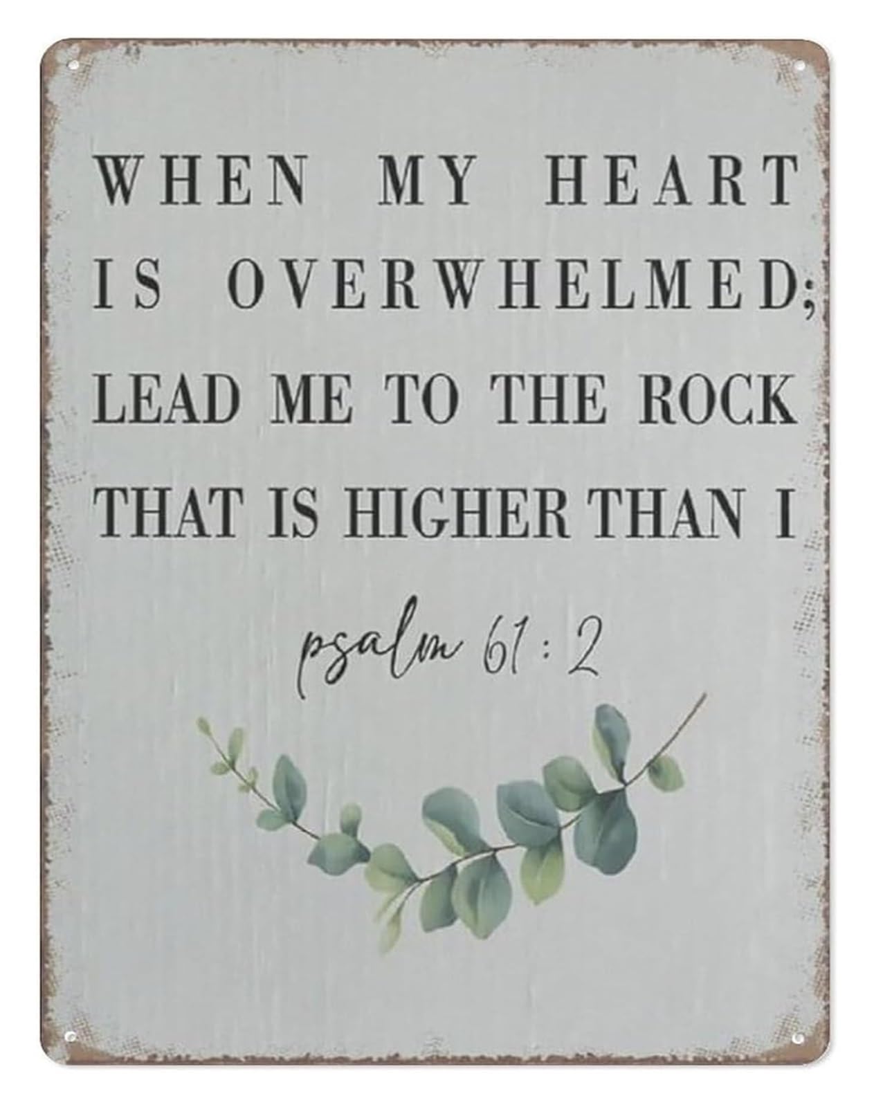 ZDVHOMCB Cry Out to God in Distress Metal Tin Sign 8 X 12 in Psalm 61:2 Scripture Decor for Home Garage Patio