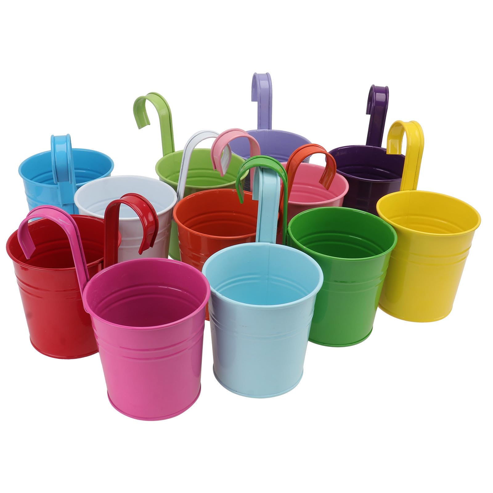 Toyvian 12 Pezzi Vaso da Fiori Secchio in Ferro, Piccolo