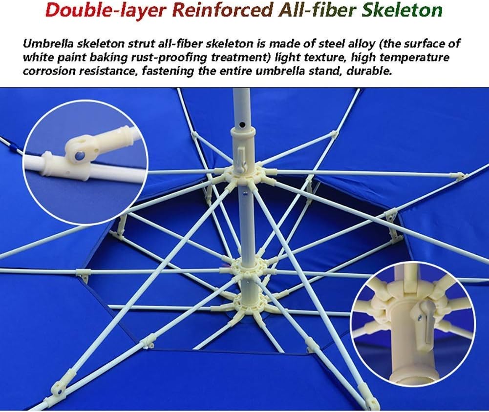 Parasols 9' Beach/Pool/Garden/Patio Umbrella Double Top, Water/UV-Resistant Market Outdoor Table Umbrella (Color : Blue, Size : 9 Ft/270cm)