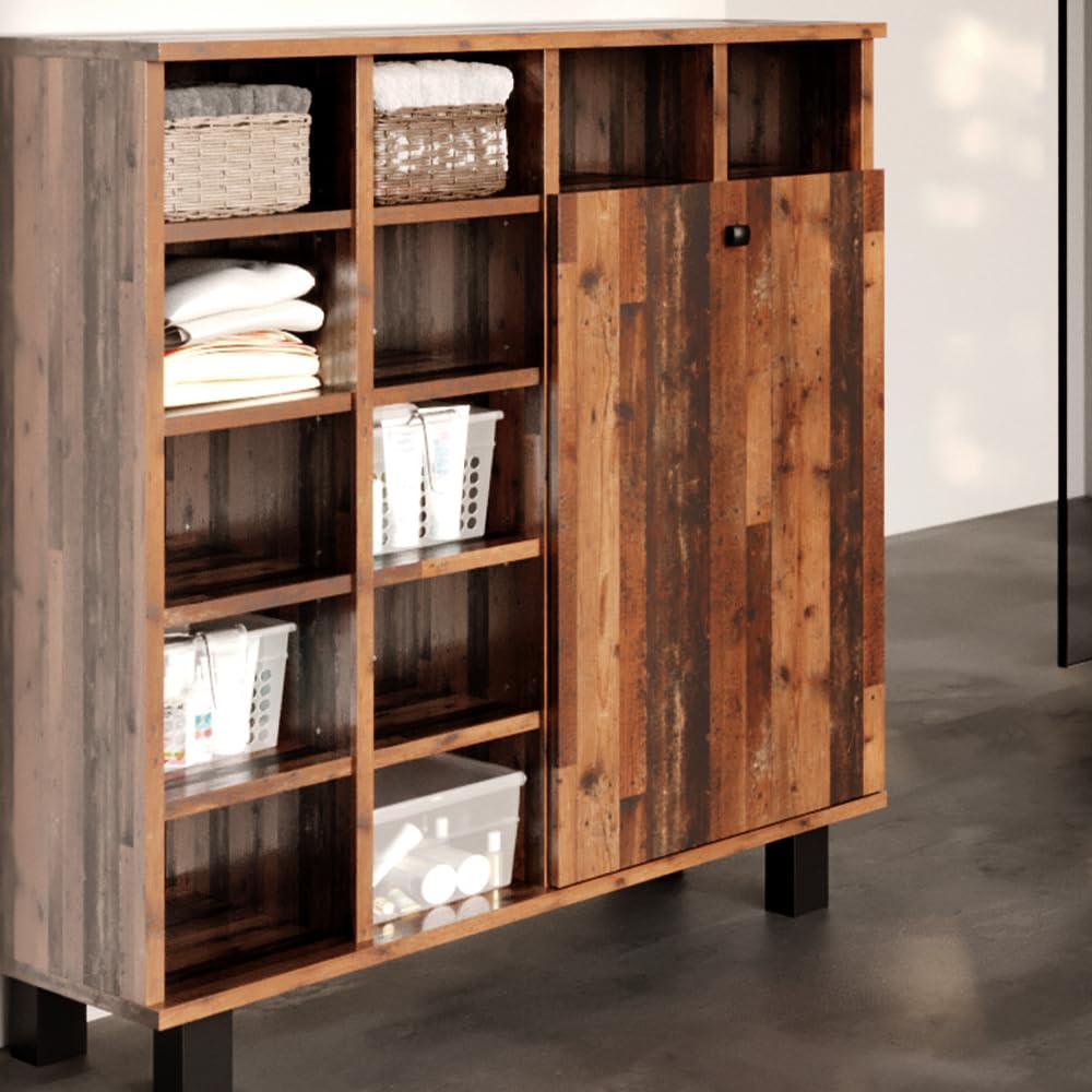 Vicco Badschrank Fynn, Eiche rustikal, 78.4 x 91.6 cm