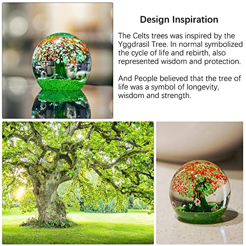 Hdcrystalgifts 3.1'' Hand Blown The Celtic Tree Of Life Collectible Figurines Art Glass Lampwork Paperweight Ornament Home Table Decor Gift thumb #6
