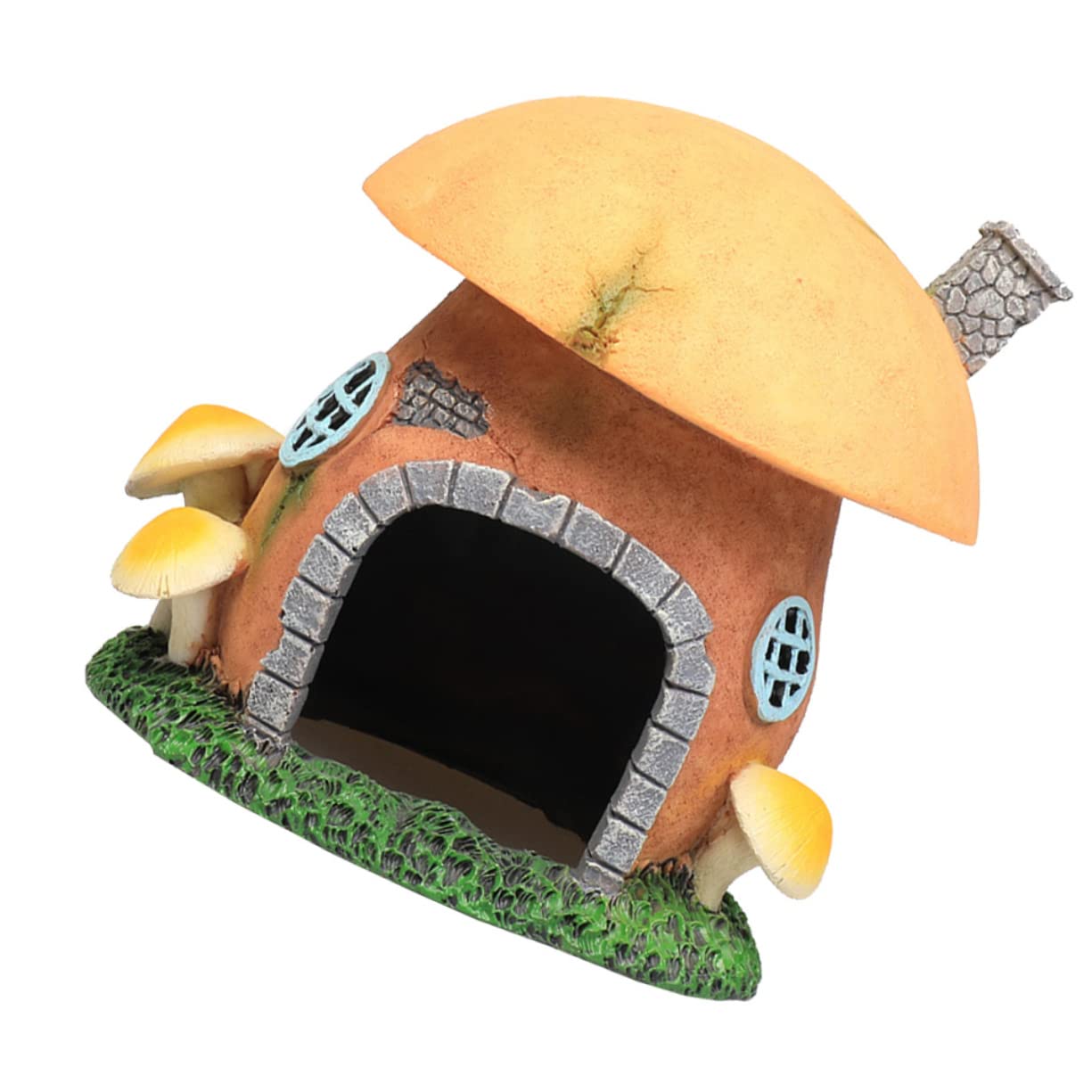 Ipetboom Cachette pour Tortues en Résine Légère et Résistante, Abri Décoratif de Château Champignon pour Aquarium et Décoration Intérieure