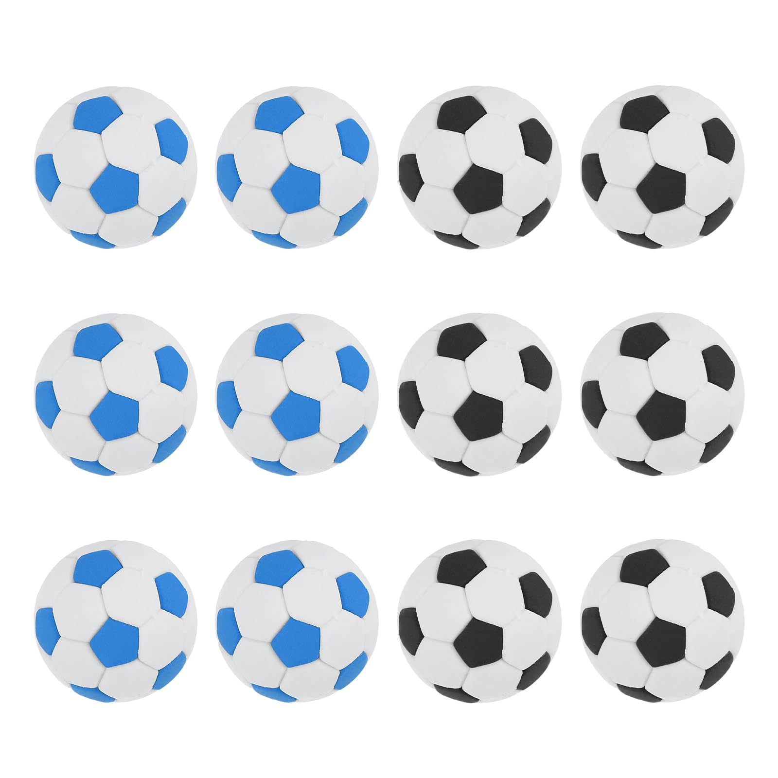 PATIKIL 3D Sports Balls Erasers, 12 Pcs Fun Football Pencil Erasers, Small Ball Pencil Rubber Take Apart for Classroom Prizes Reward Party Favors Boxes Gifts Bag Stuffer, Black/Blue