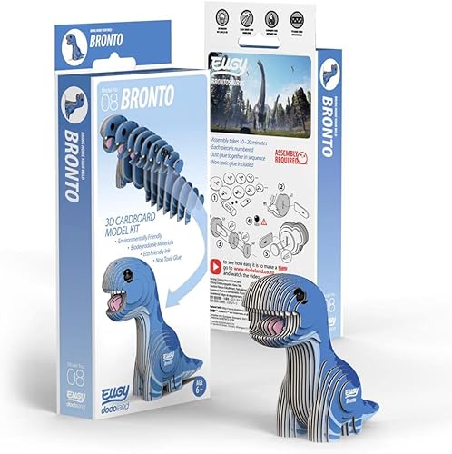 Miniatura 4 de Eugy Brontosaurus - Rompecabezas 3D de dinosaurio, 28 piezas ecológicas, juguetes educativos para niños, niñas y niños a partir de 6 años