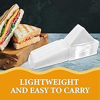 Vista 6 de Cabilock Caja de embalaje triangular para sándwich, 6 x 3.3 x 3.1 pulgadas, contenedor de plástico para almacenamiento de alimentos con tapa