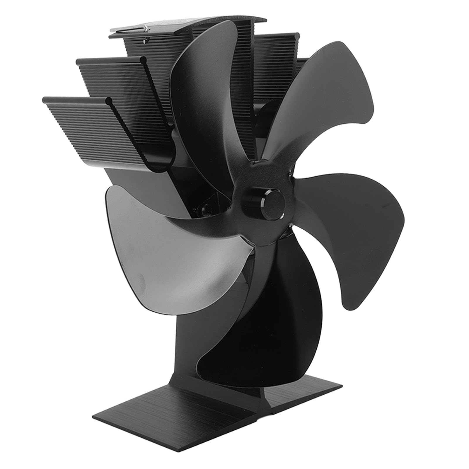 Naroote Ventilatore Termico per Stufa a Legna, per Camino (BLACK) | Design autogenerante, circolazione dell\'aria efficiente, struttura in alluminio di alta qualità