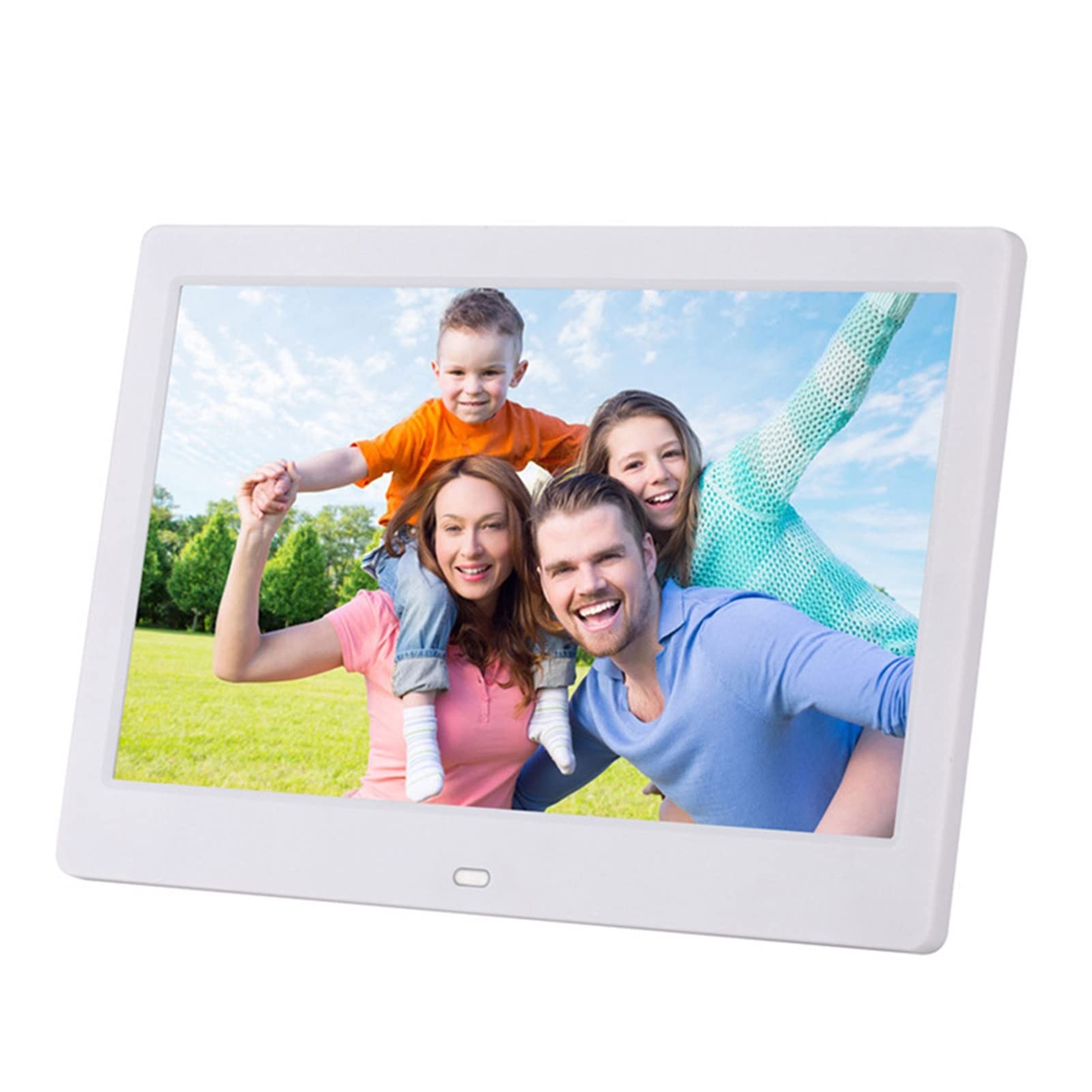 Cadre photo numérique 10 pouces IPS blanc avec stockage 16 Go et lecteur vidéo