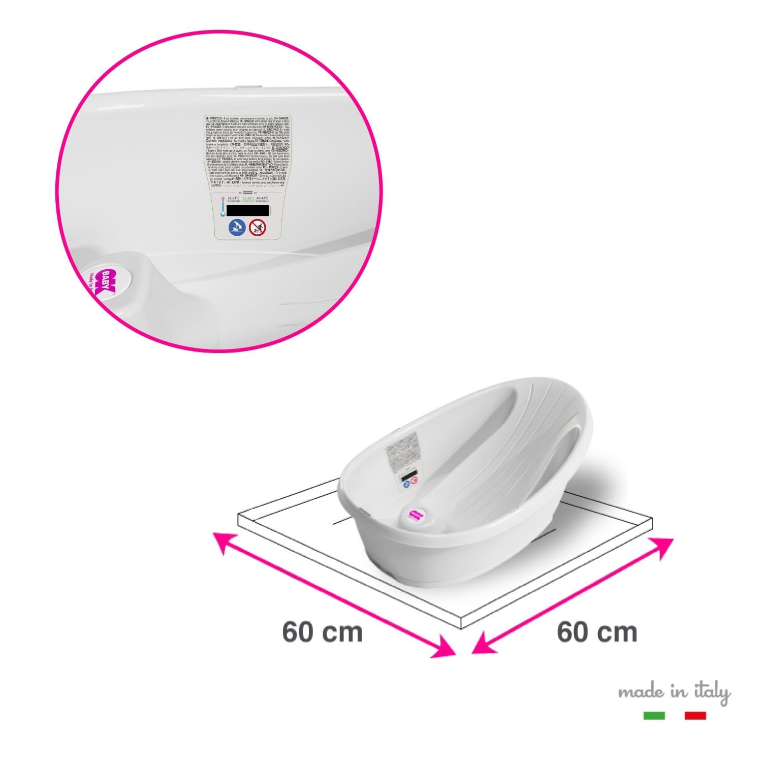 OKBABY Onda Baby - Vaschetta Compatta per il Bagnetto del Neonato 0-12 Mesi - Azzurro