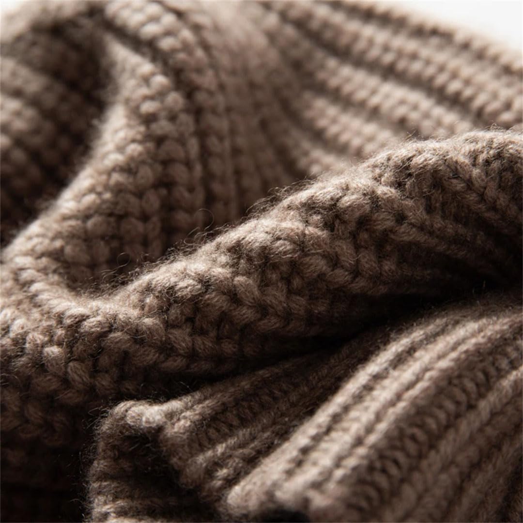Unisex pogrubiona kaszmir czapka solidna prążkowana dzianinowa czapka beanie dla kobiet mężczyzn zimowa gruba ciepła kaszmir czapka