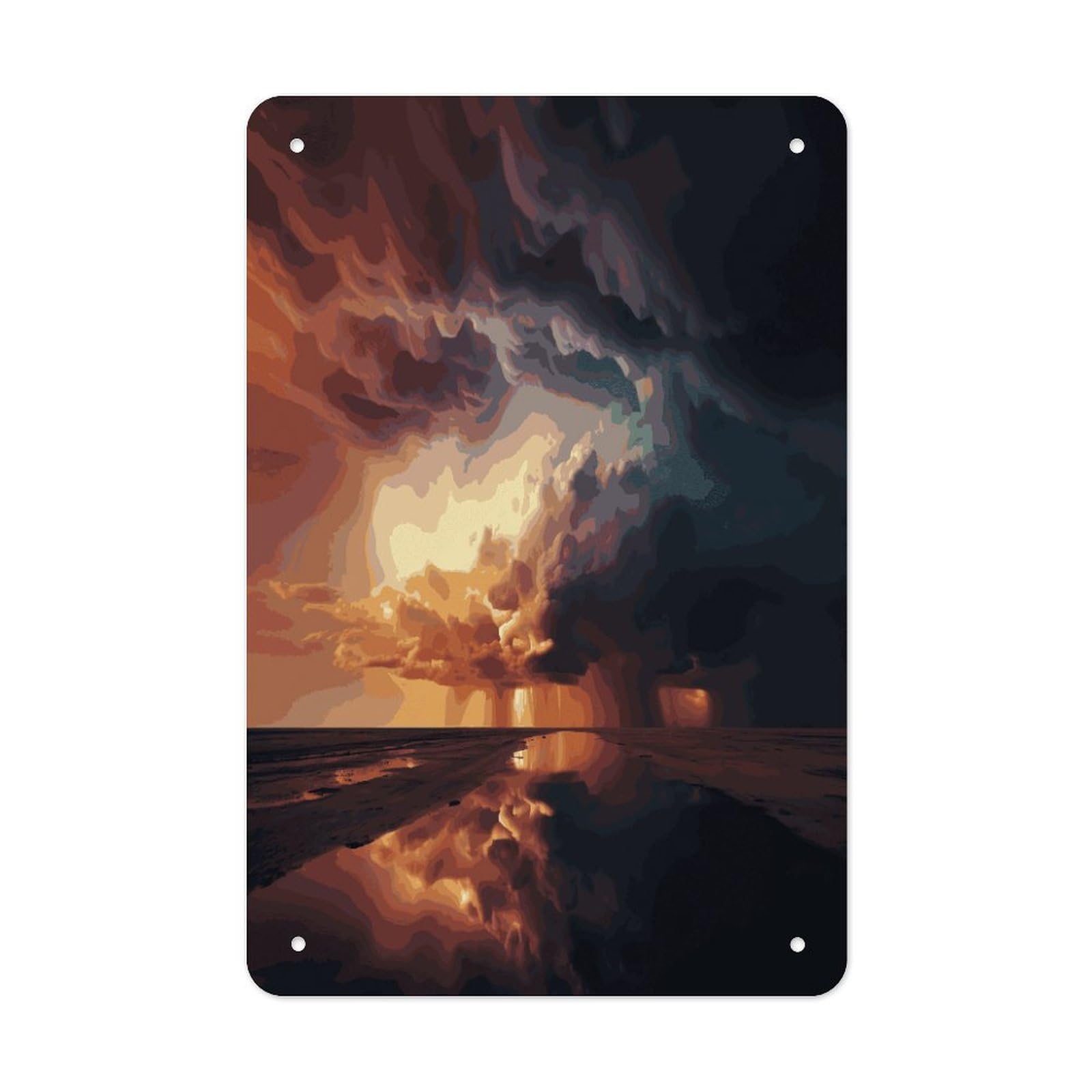 Btcowzrv Style Dark Clouds Under Rainbow Metal Tin Sign Wall Decor Hanging Plaque