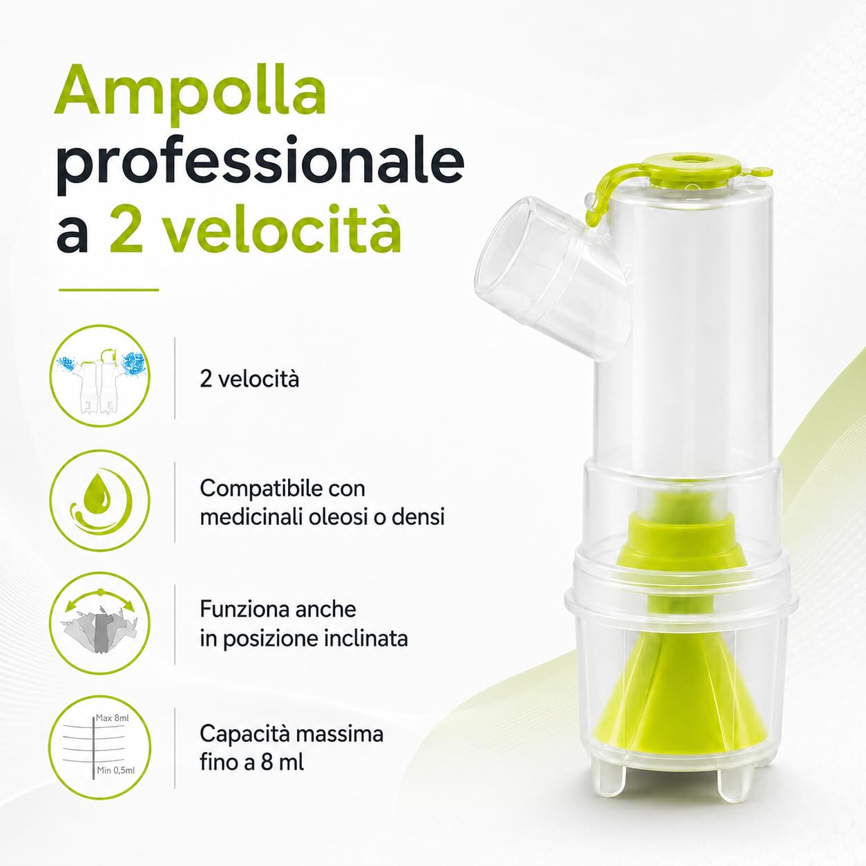 NORDITALIA, Aerosol Meganeb, Nebulizzazione Mirata, Aerosol Silenzioso con Vano Accessori, Tutti gli accessori Inclusi | Per Bambini ed Adulti, Elevata Qualità, Professionale, Made in Italy