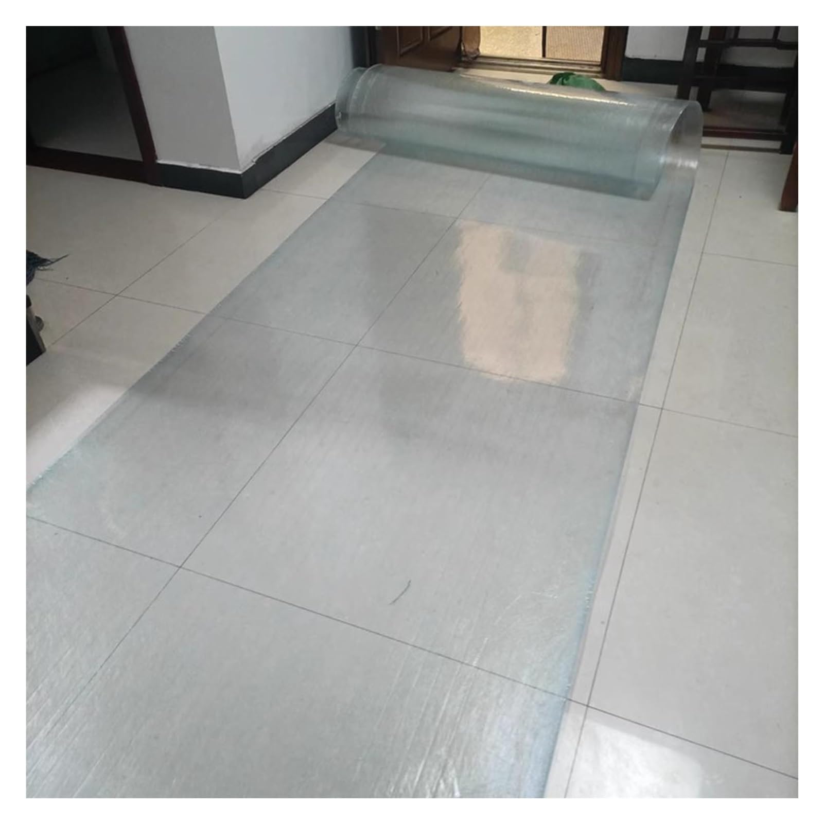 bujnie Plastic Corrugated Roof Sheet 1mm Impact Resistance Plastic Roof Panel, for Carport, Balcony, Customizable (0.8x3m/2.62x9.84ft)