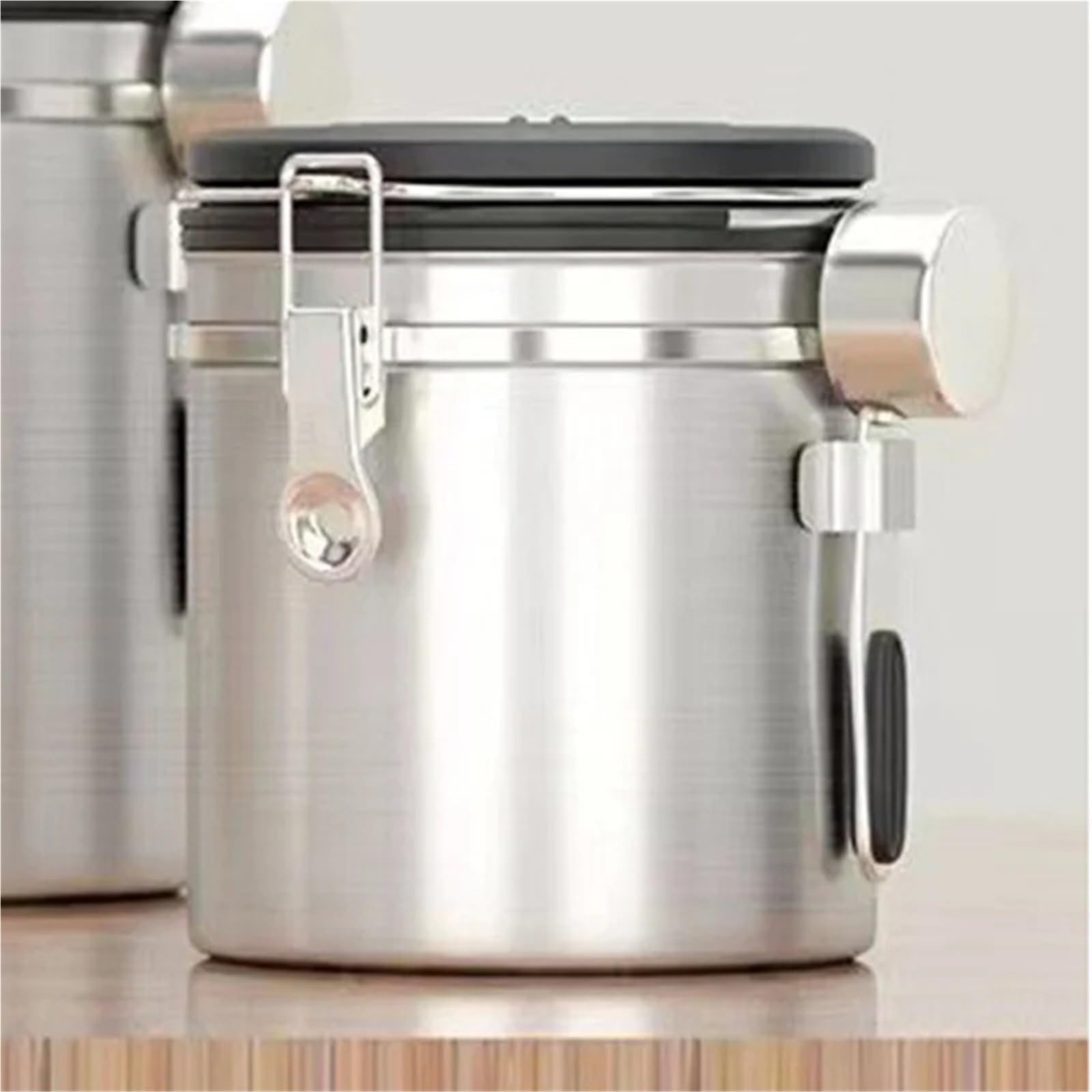KaffeebohnenbehäLter Aus Edelstahl Vakuum-Aufbewahrungsbehälter for Kaffeebohnen mit großer Kapazität, luftdichter Behälter aus Edelstahl FüR Kaffeebohnen, Kaffeepulver(18.7cm*12cm)