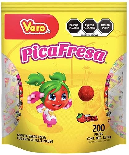 Generic Dulces Vero Pica Fresa Fresa Chile Gummy Candy 200pcs (2.6 lbs)
