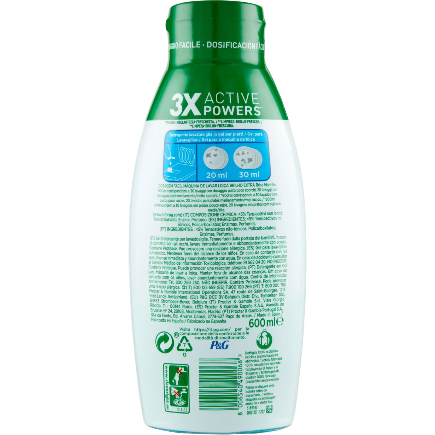 Detergente piatti concentrato con profumo oceanico kit con Spugna Brandizzata SPESA & RISPARMIO Inclusa – Variazioni 4/8/12 Pezzi – 600 ml (8)