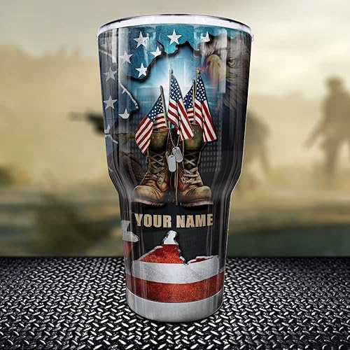 Miniatura 4 de N NAMESISS Vaso de veterano personalizado impreso en toda la superficie, vaso para veteranos, Veterans Are My Brothers, vaso de 30 onzas, vaso para